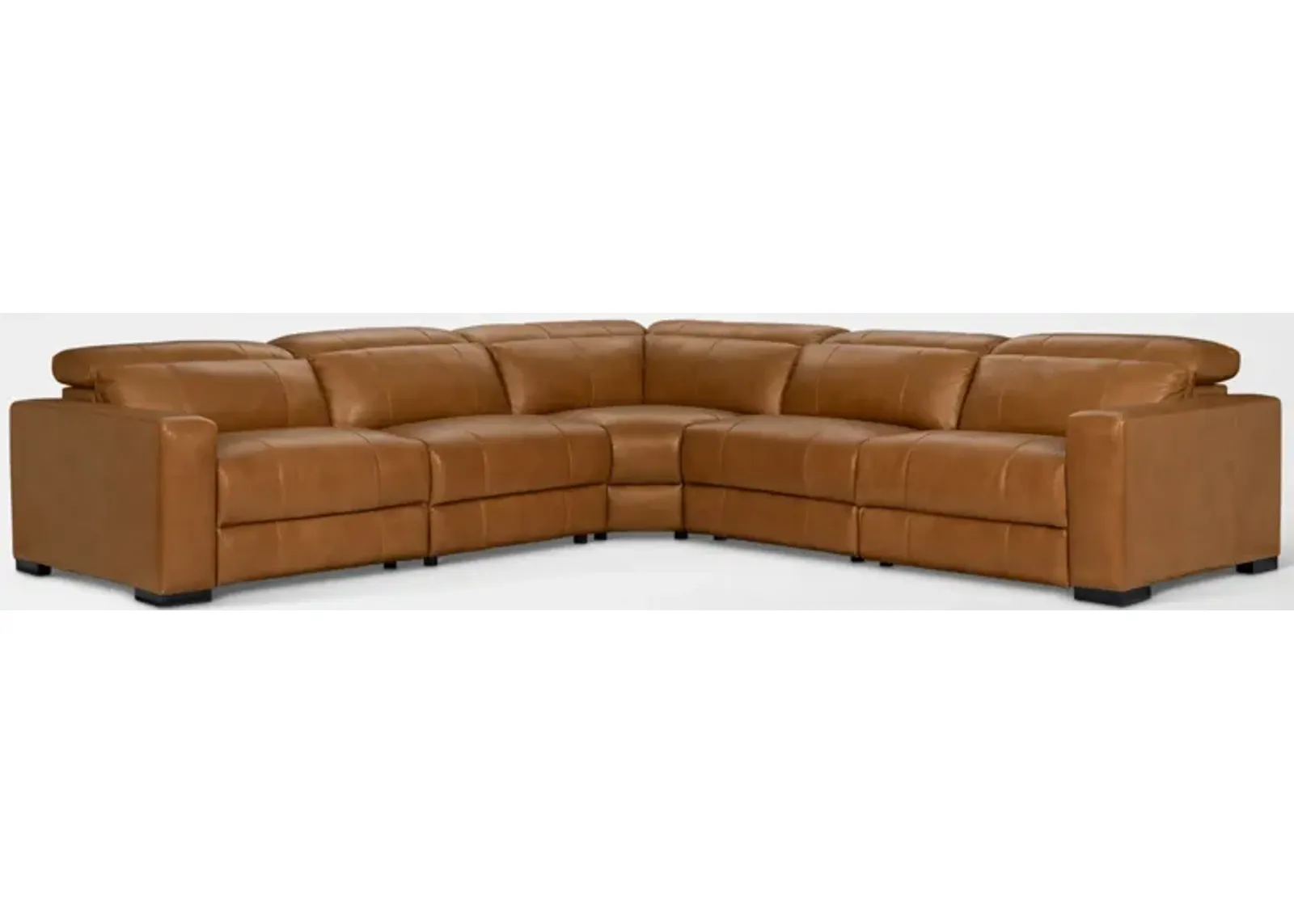 Chapman 5-Piece Dual-Power Reclining Sectional - Saddle