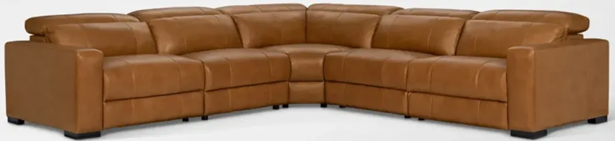 Chapman 5-Piece Dual-Power Reclining Sectional - Saddle