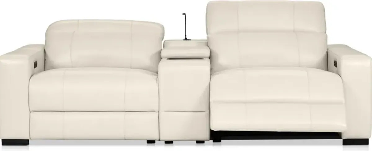 Chapman 3-Piece Dual-Power Reclining Loveseat with Console - Chalk