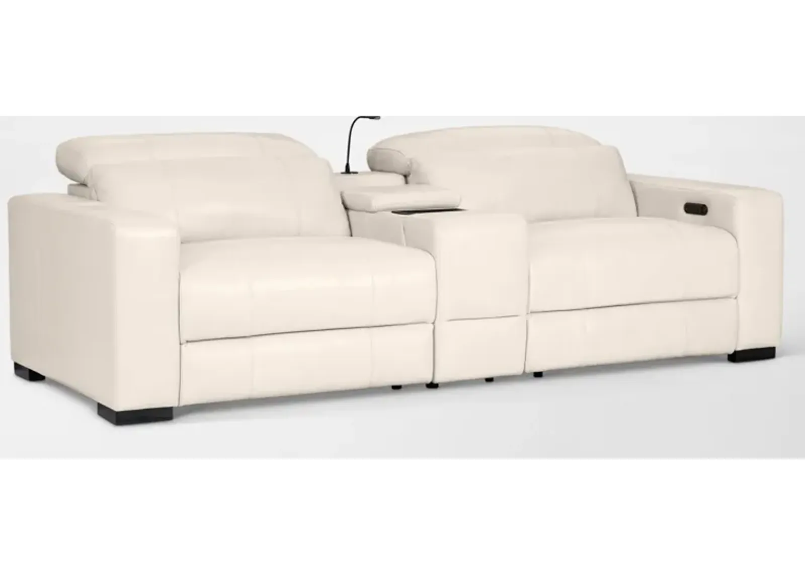 Chapman 3-Piece Dual-Power Reclining Loveseat with Console - Chalk