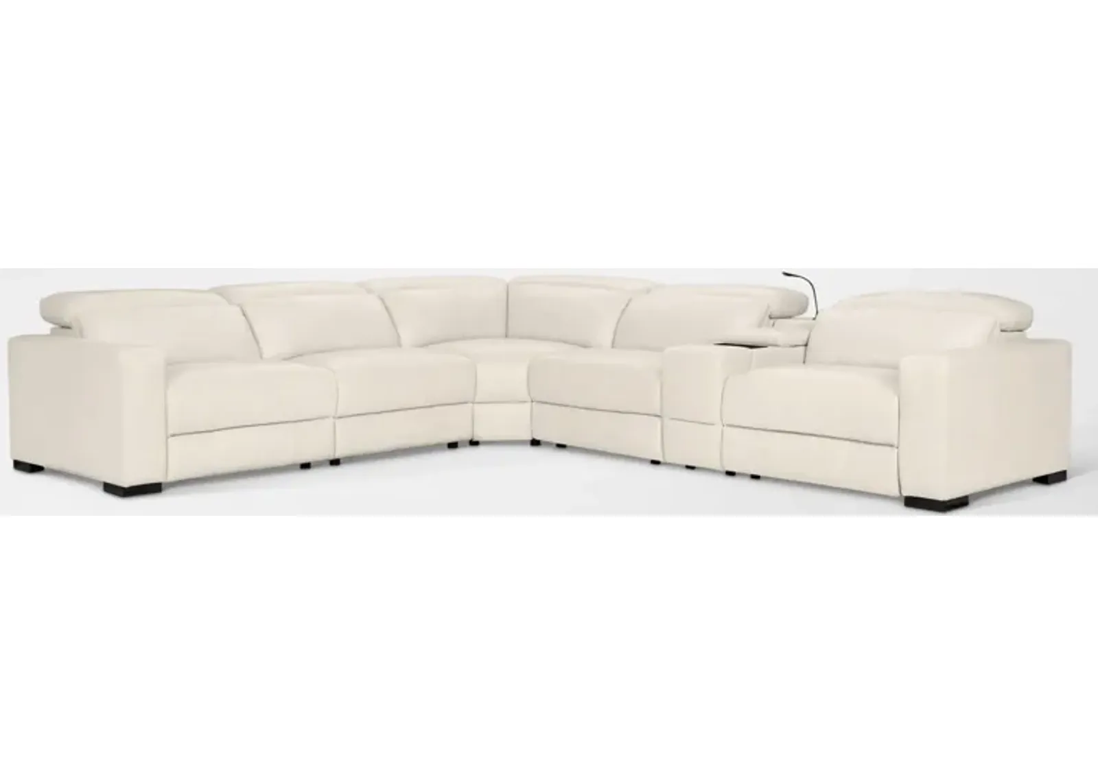 Chapman 6-Piece Dual-Power Reclining Sectional with Console - Chalk