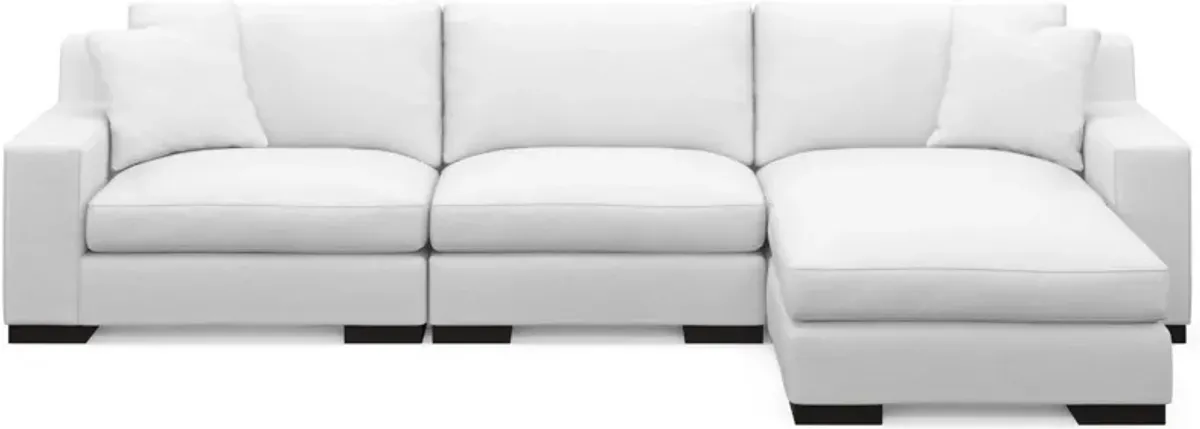 Bondi Foam Comfort 3-Piece Sofa and Ottoman - Contessa Vanilla