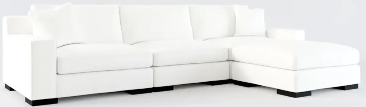 Bondi Foam Comfort 3-Piece Sofa and Ottoman - Contessa Vanilla