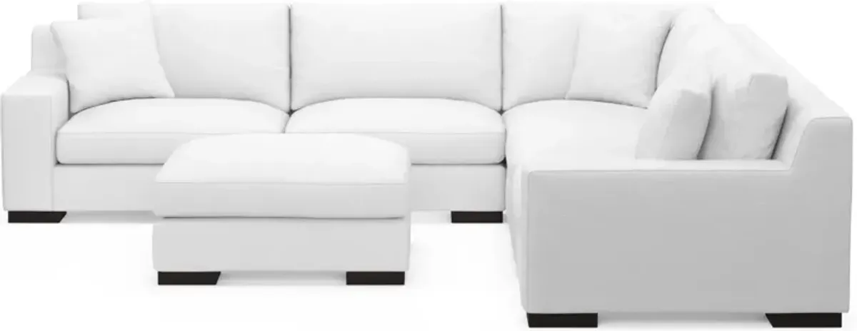 Bondi Foam Comfort 5-Piece Sectional and Ottoman - Contessa Vanilla