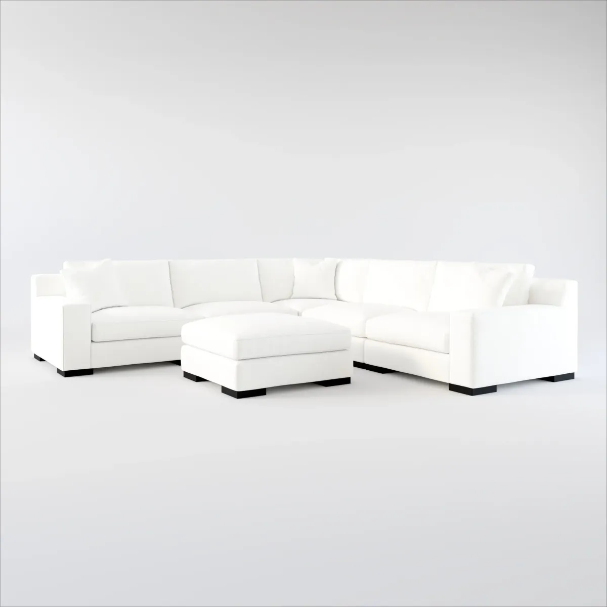 Bondi Foam Comfort 5-Piece Sectional and Ottoman - Contessa Vanilla