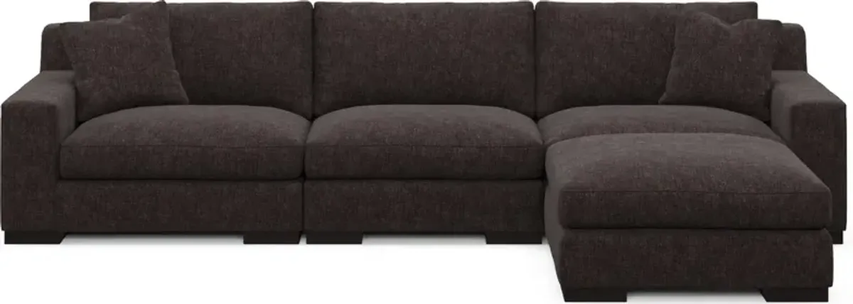 Bondi Hybrid Comfort 3-Piece Sofa and Ottoman - Contessa Java