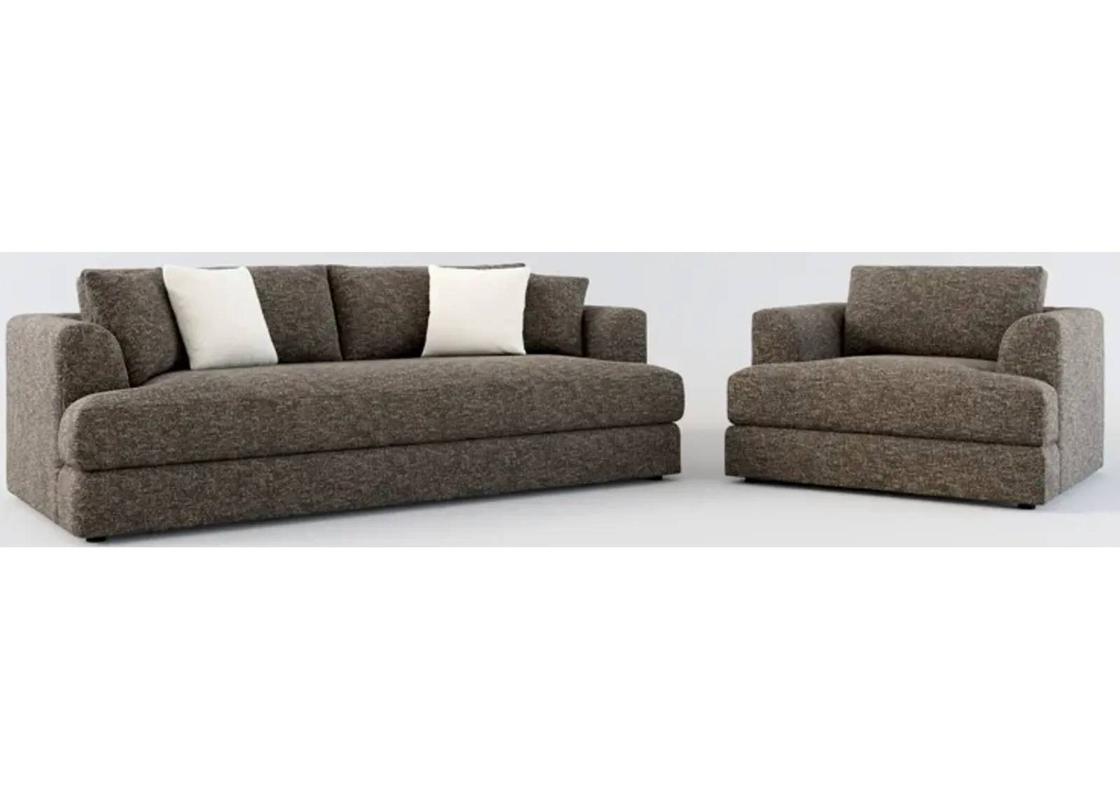 Ridley Foam Comfort Sofa and Chair Set - M Walnut