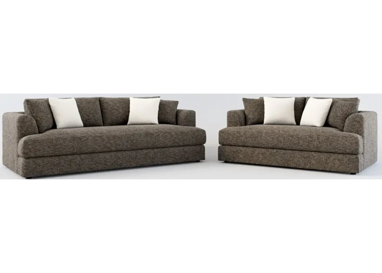 Ridley Foam Comfort Sofa and Loveseat Set - M Walnut