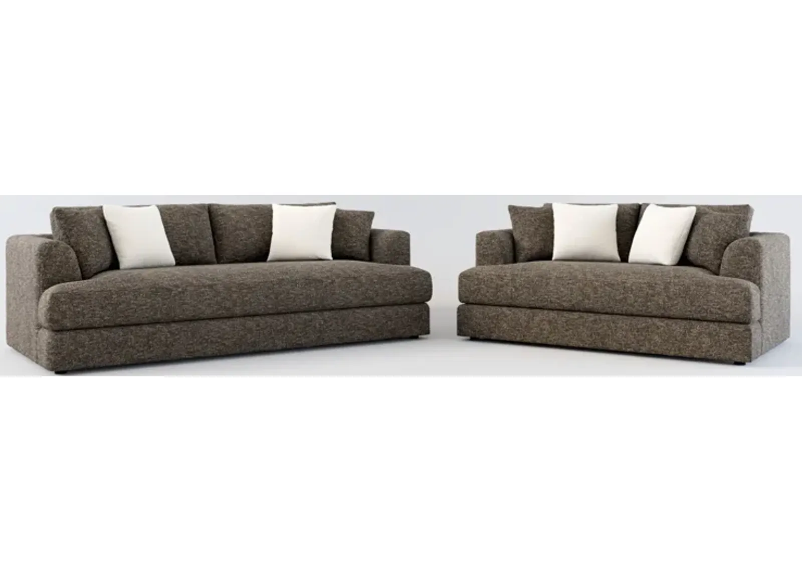 Ridley Foam Comfort Sofa and Loveseat Set - M Ivory