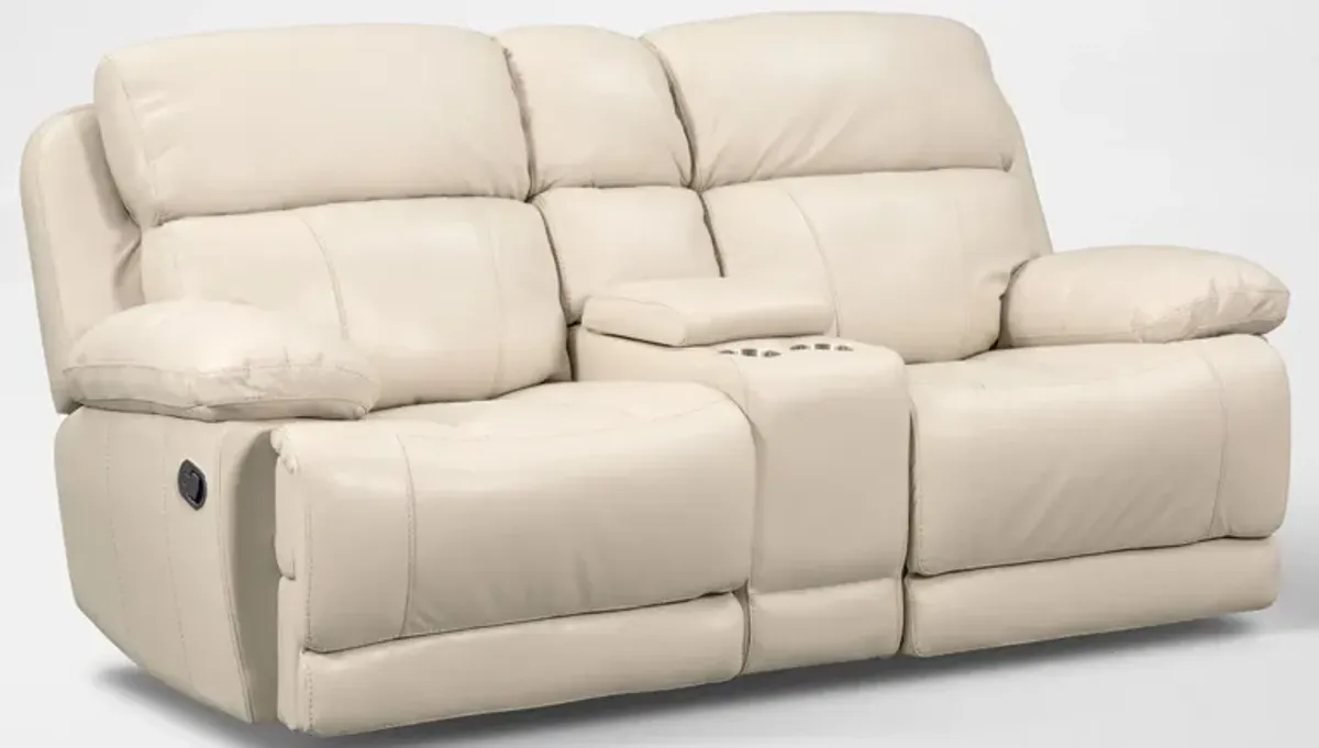 Monte Carlo Manual Reclining Sofa and Loveseat Set - Cream