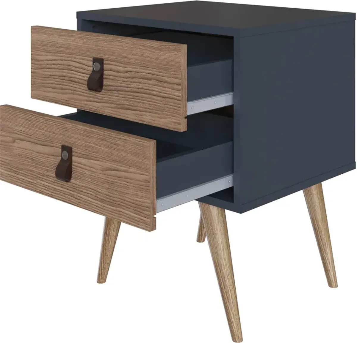 Nalda 2 Drawer Nightstand - Blue/Nature