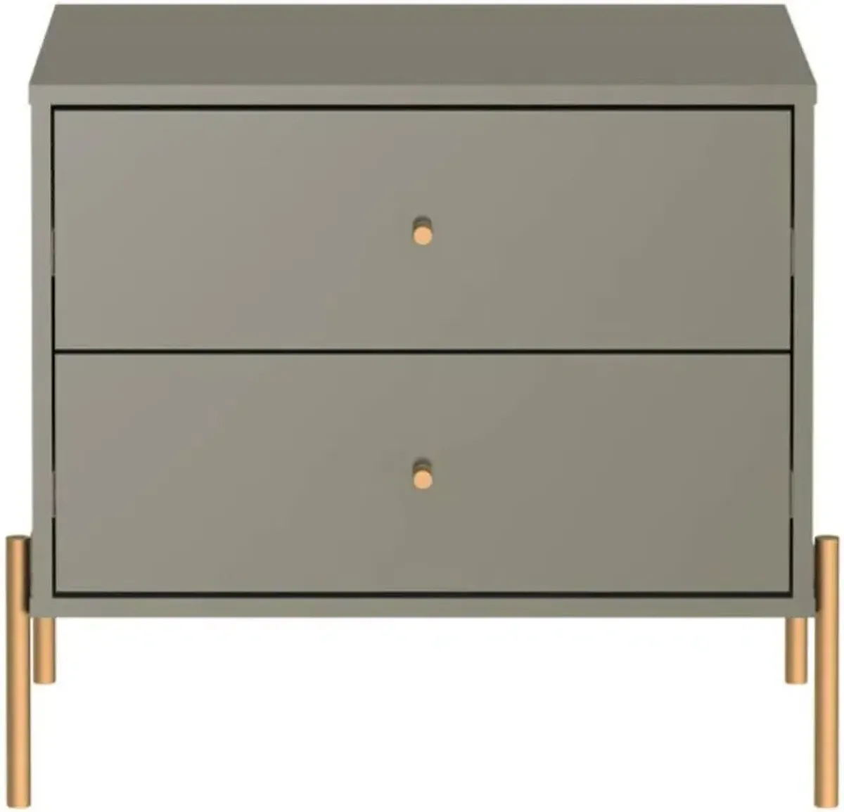 Elowen 2 Drawer Nightstand - Gray Gloss