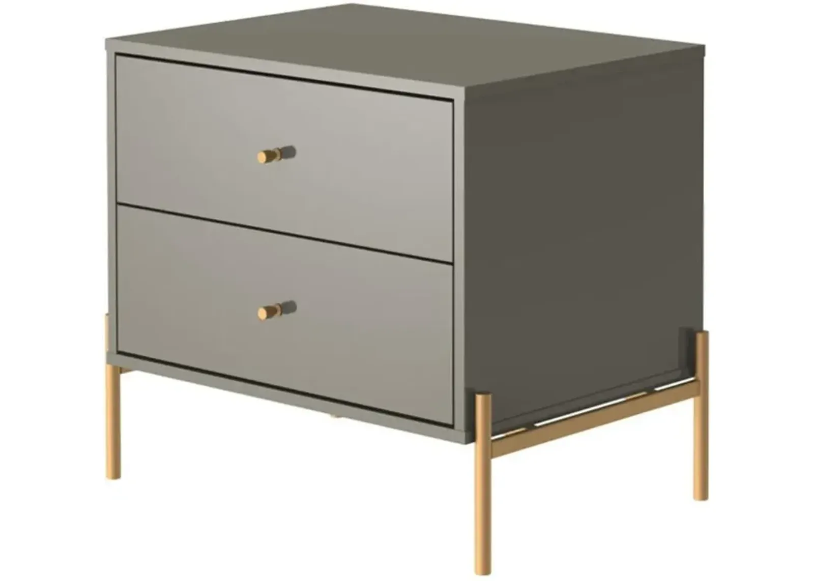 Elowen 2 Drawer Nightstand - Gray Gloss