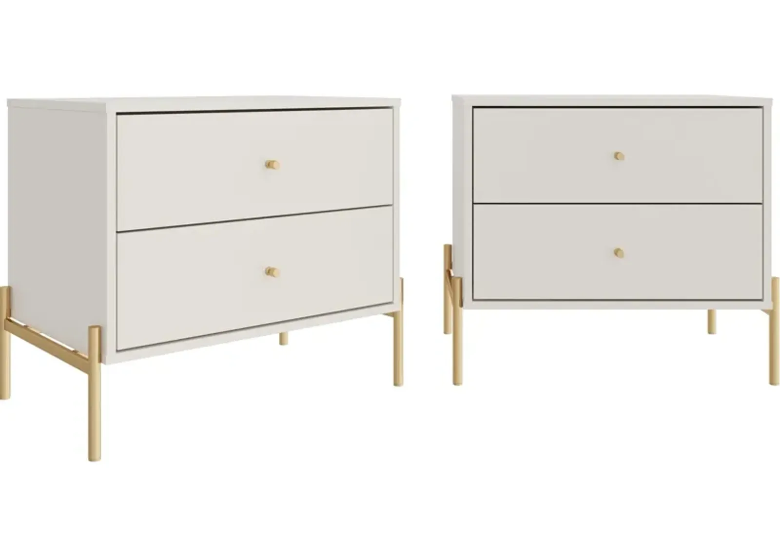 Elowen Set of 2 2 Drawer Nightstands - Off White