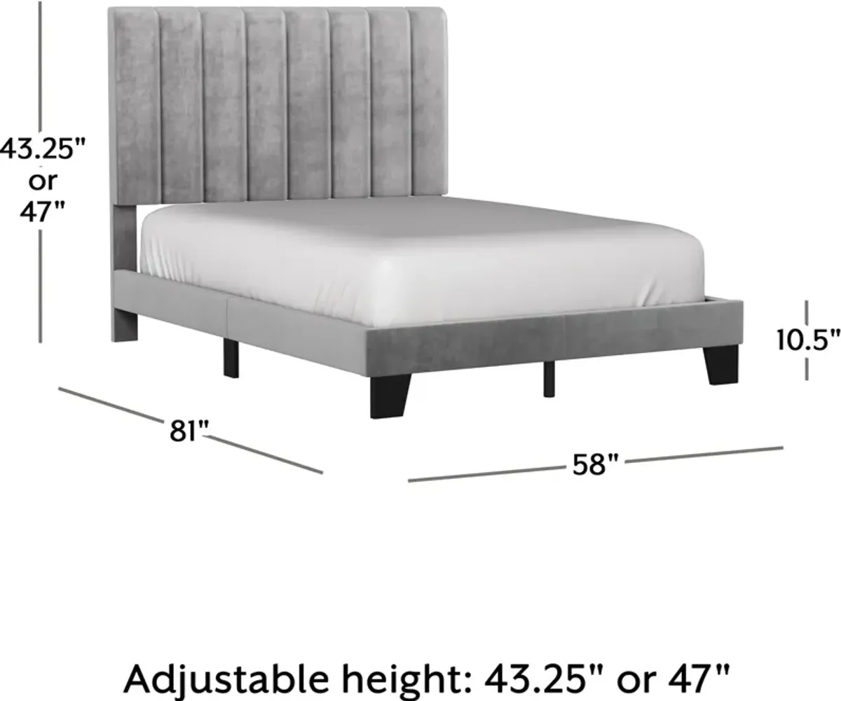 Oslo Full Upholstered Platform Bed - Gray