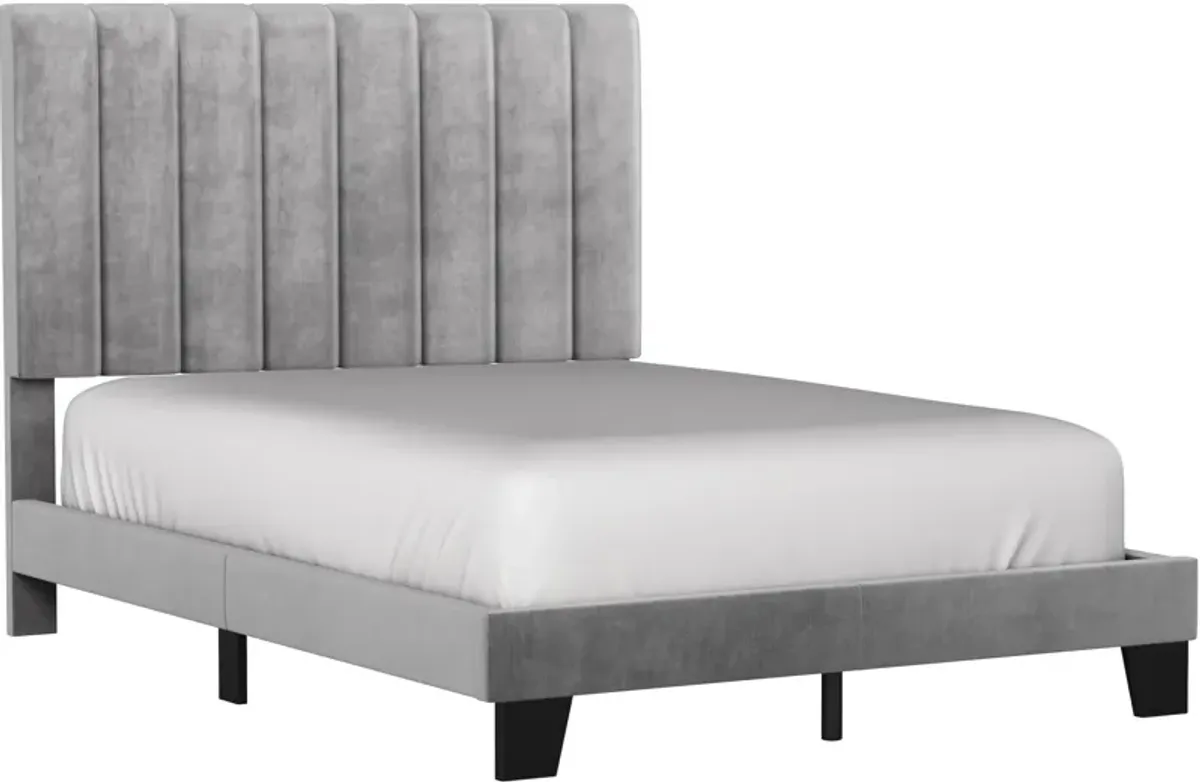 Oslo Full Upholstered Platform Bed - Gray