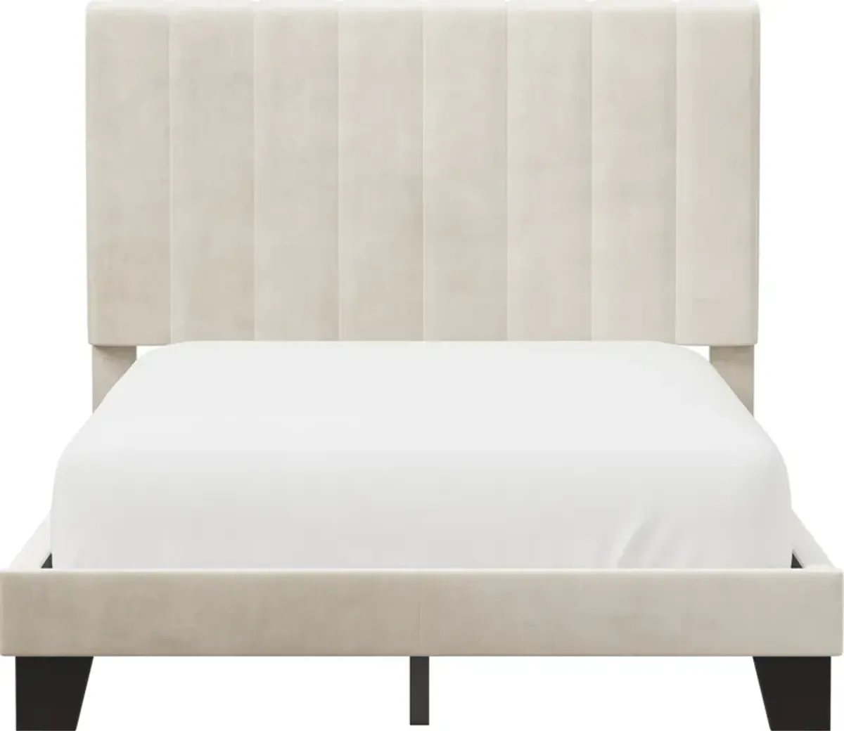 Oslo Full Upholstered Platform Bed - Cream