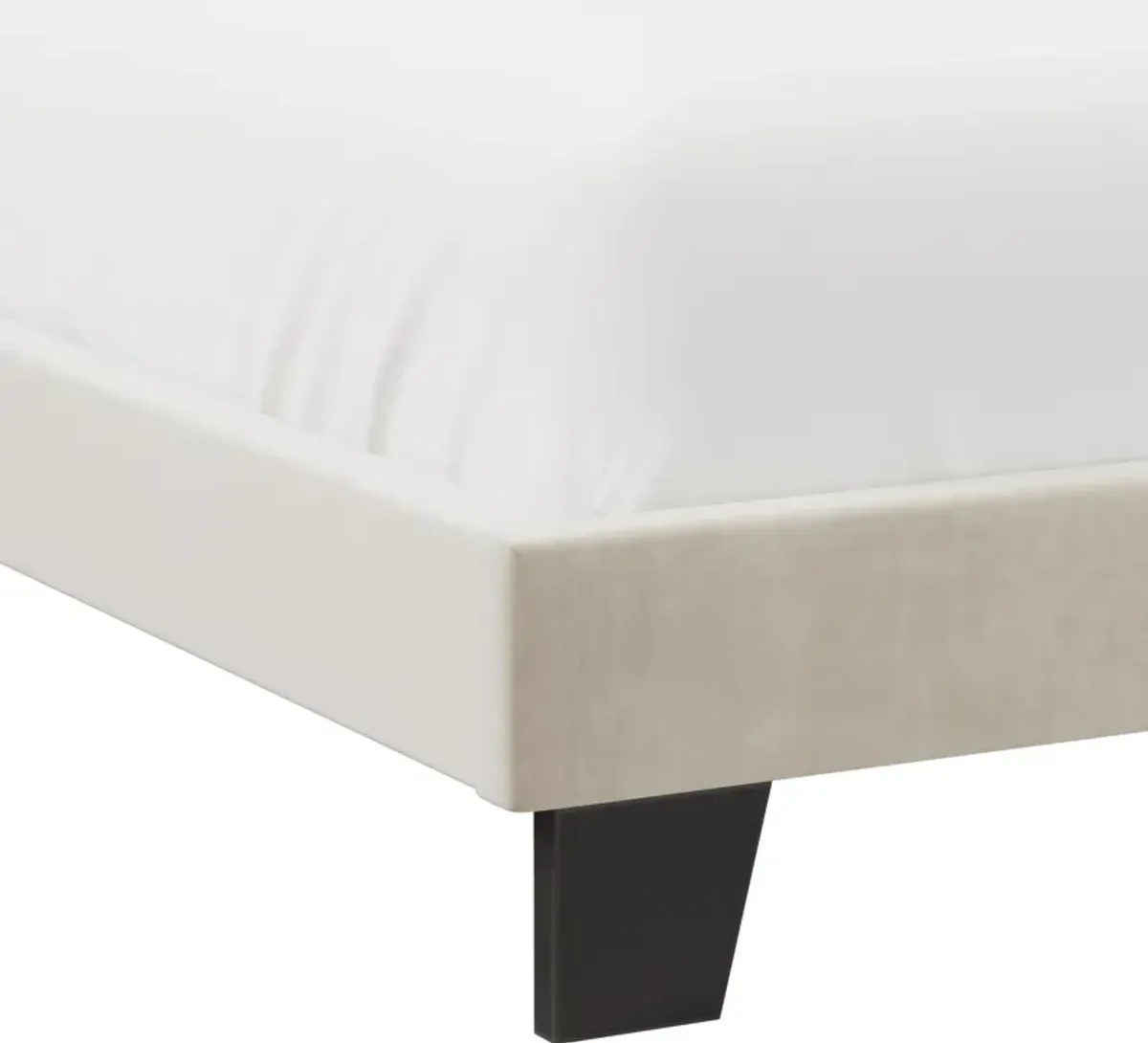 Oslo Full Upholstered Platform Bed - Cream