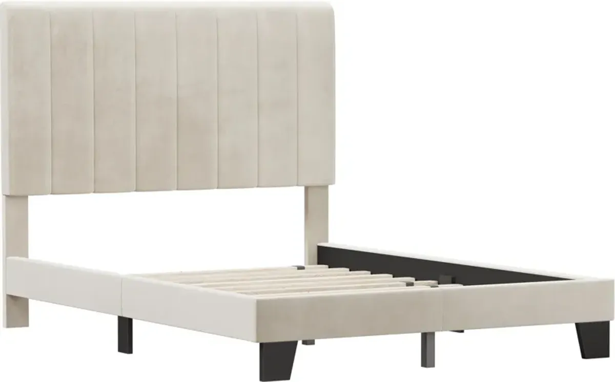 Oslo Full Upholstered Platform Bed - Cream