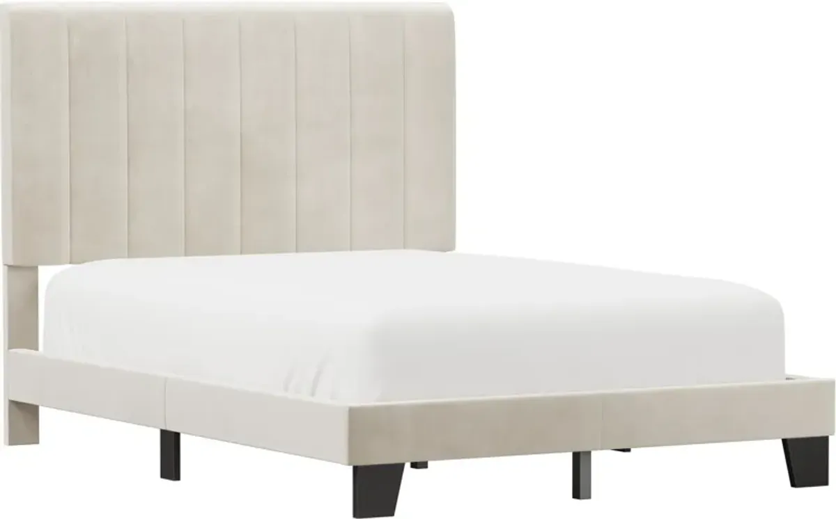 Oslo Full Upholstered Platform Bed - Cream