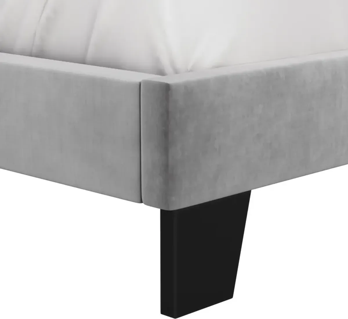 Oslo Queen Upholstered Height Platform Bed - Gray