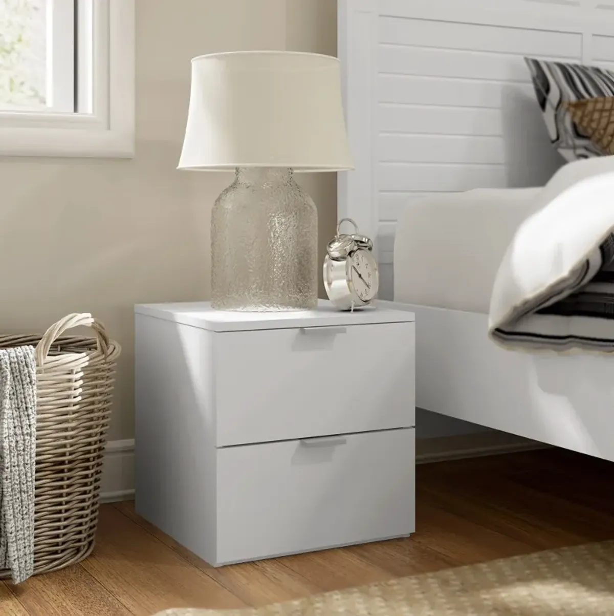 Samuel 2 Drawer Nightstand - White