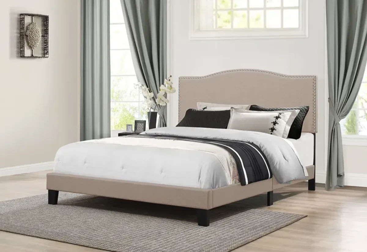 Windsong Full Upholstered Bed - Light Gray