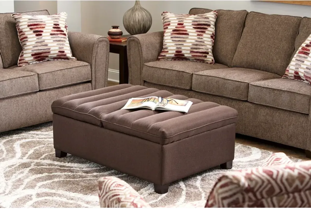 Hayden Convertible Storage Ottoman - Brown