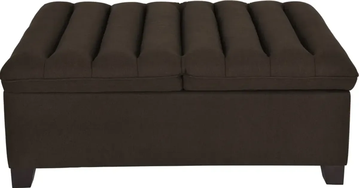 Hayden Convertible Storage Ottoman - Brown