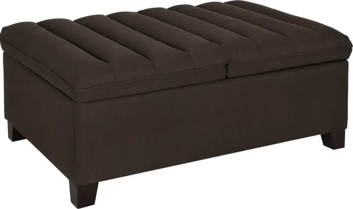 Hayden Convertible Storage Ottoman - Brown