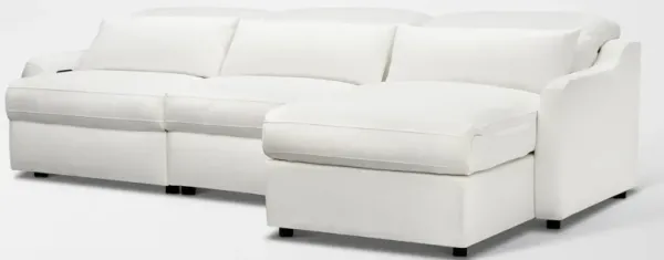 Gentry 3-Piece Dual-Power Reclining Sectional with Right-Facing Adjustable Chaise - Arctic