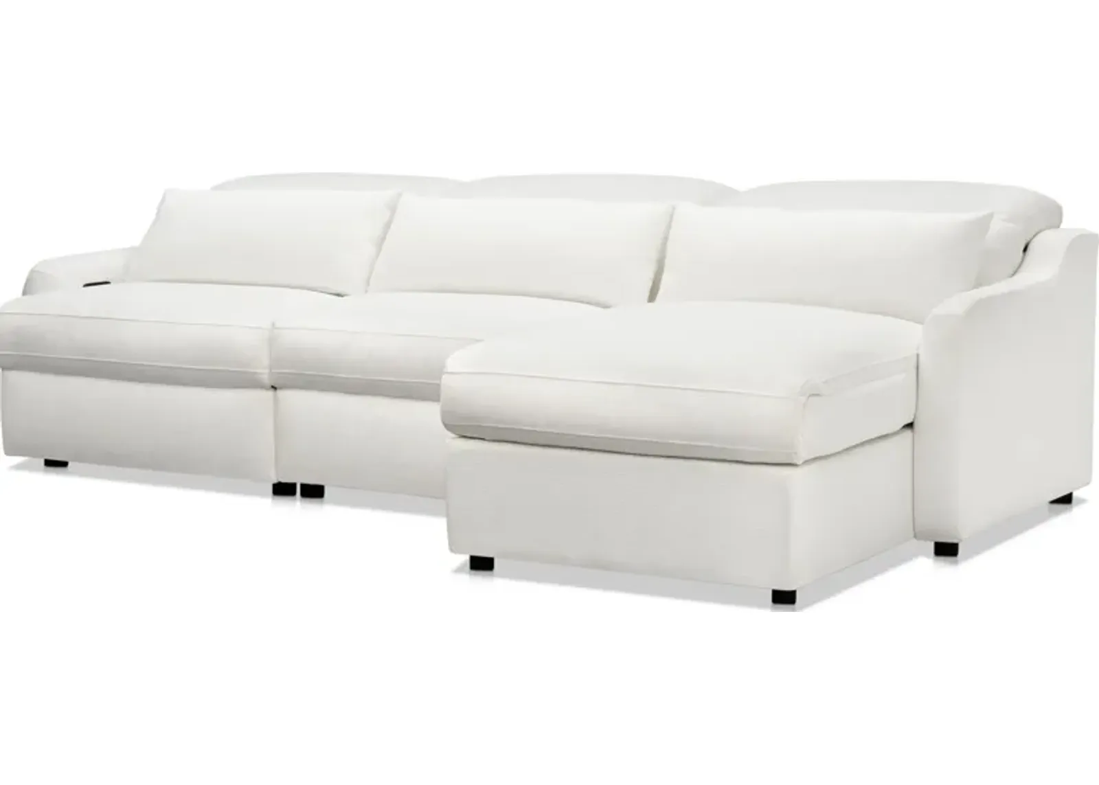 Gentry 3-Piece Dual-Power Reclining Sectional with Right-Facing Adjustable Chaise - Arctic