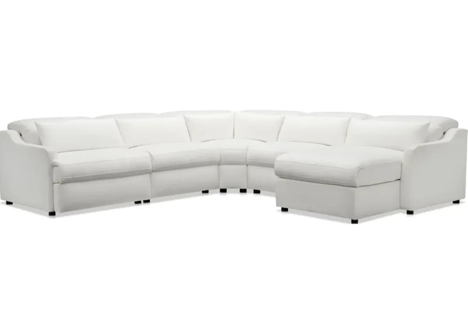 Gentry 5-Piece Dual-Power Reclining Sectional with Right-Facing Adjustable Chaise - Arctic