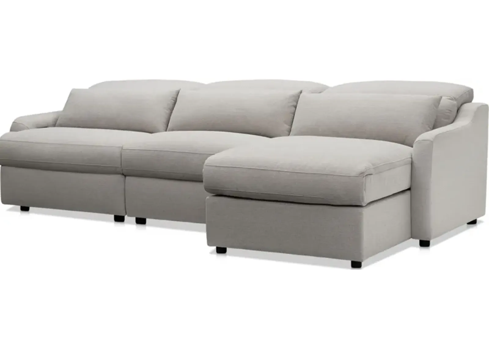 Gentry 3-Piece Dual-Power Reclining Sectional with Right-Facing Adjustable Chaise - Dove