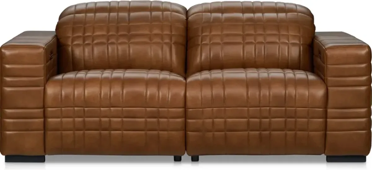 Ralston Dual-Power Reclining Sofa and Loveseat Set - Brown