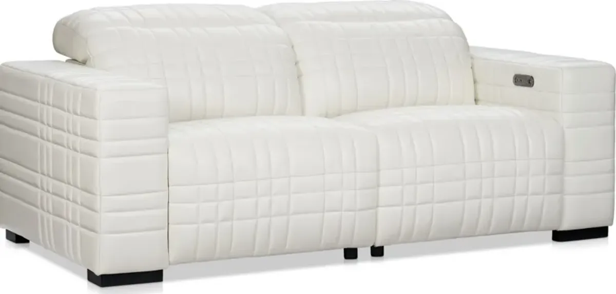 Ralston Dual-Power Reclining Sofa and Loveseat Set - White