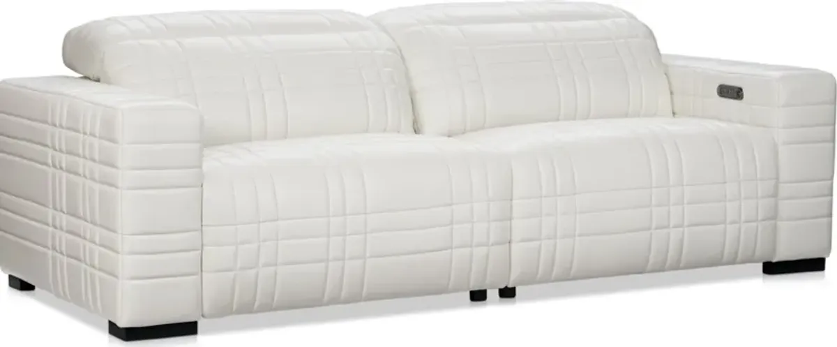 Ralston Dual-Power Reclining Sofa and Loveseat Set - White