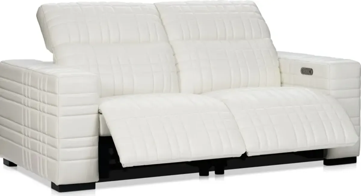 Ralston Dual-Power Reclining Sofa and Loveseat Set - White