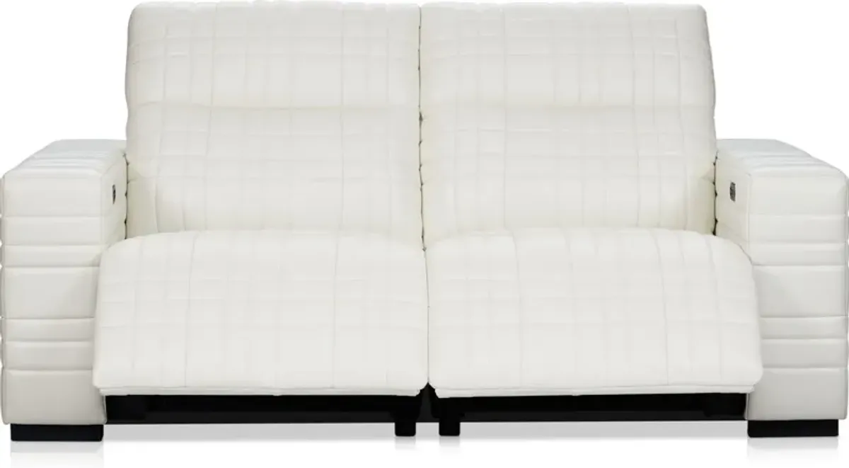 Ralston Dual-Power Reclining Sofa and Loveseat Set - White