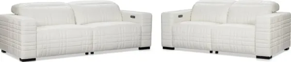 Ralston Dual-Power Reclining Sofa and Loveseat Set