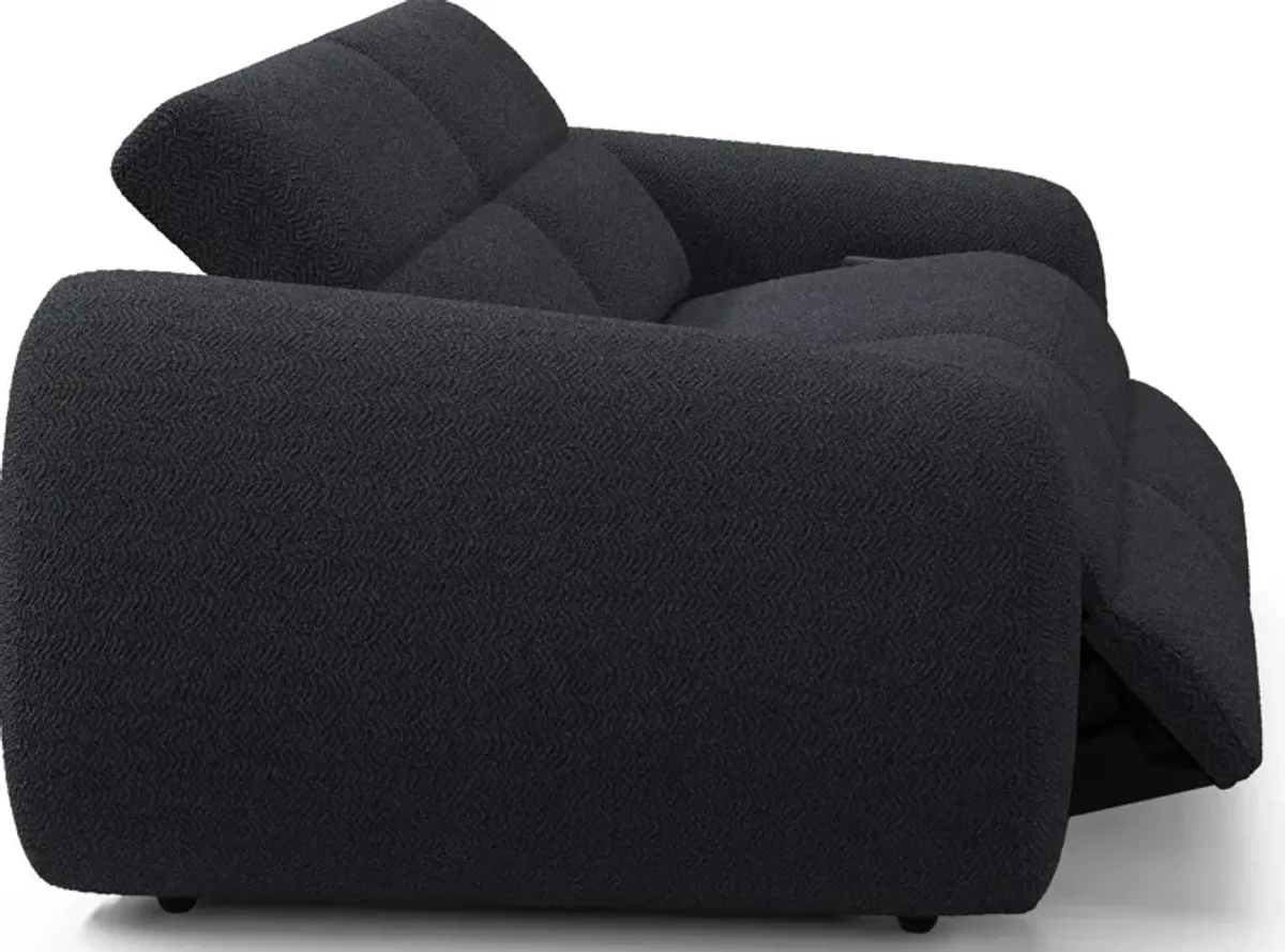 Aura Dual-Power Reclining Sofa - Black