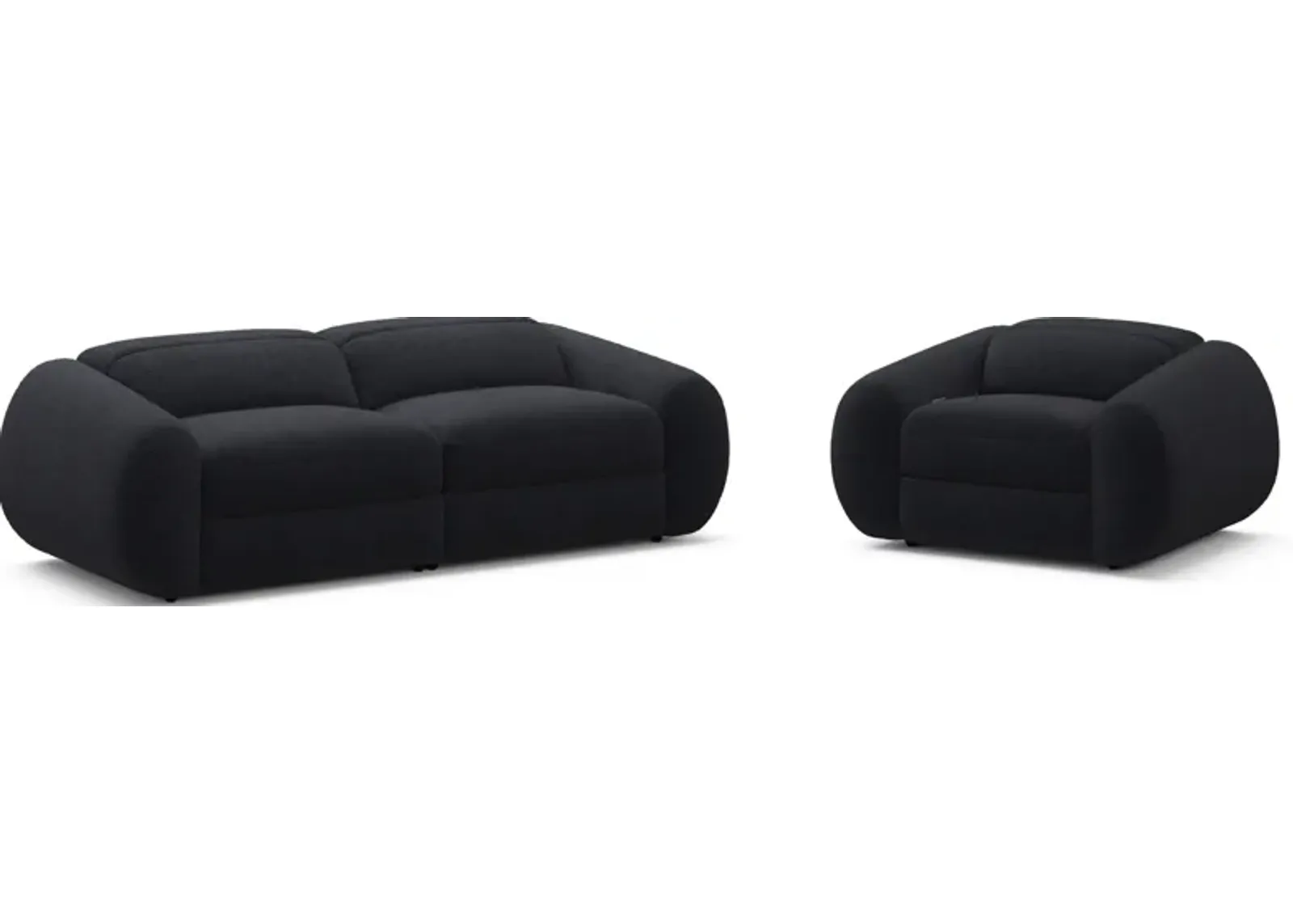 Aura Dual-Power Reclining Sofa and Recliner Set - Black