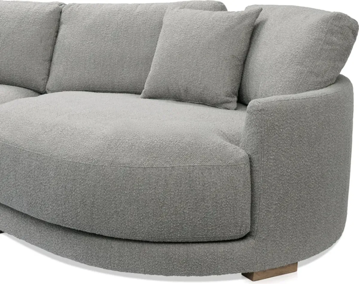 Solana 2-Piece Sectional with Right-Facing Cuddler - Gray