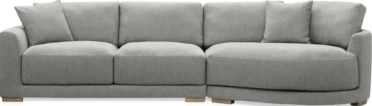 Solana 2-Piece Sectional with Right-Facing Cuddler - Gray