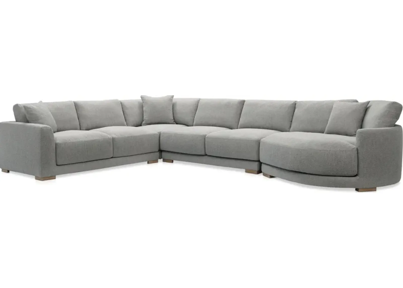 Solana 4-Piece Sectional with Right-Facing Cuddler - Gray