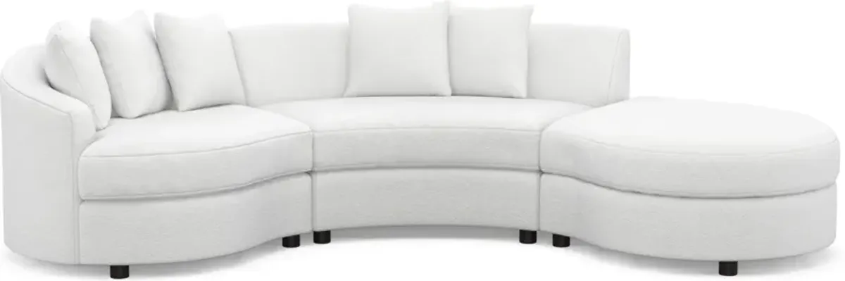 Allegra 3-Piece Sectional with Right-Facing Chaise - Lovie Chalk