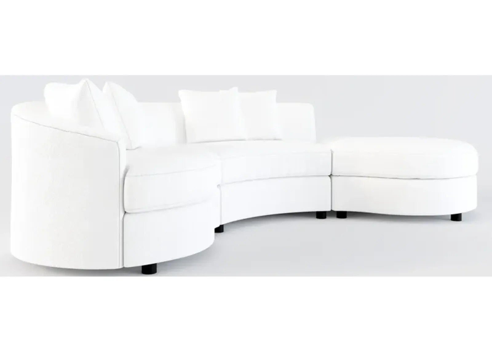 Allegra 3-Piece Sectional with Right-Facing Chaise - Lovie Chalk