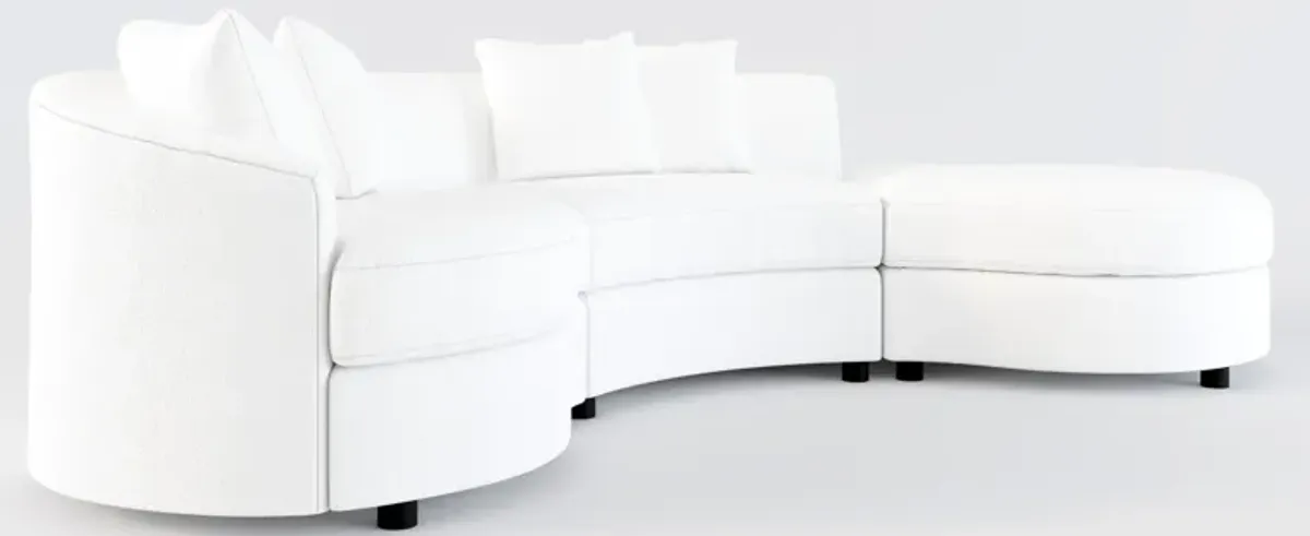 Allegra 3-Piece Sectional with Right-Facing Chaise - Lovie Chalk