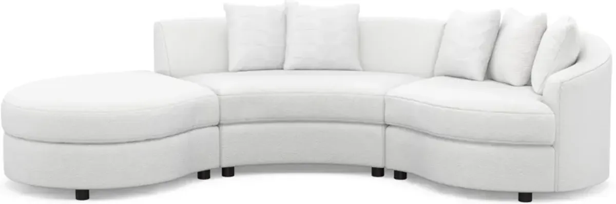 Allegra 3-Piece Sectional with Left-Facing Chaise - Lovie Chalk