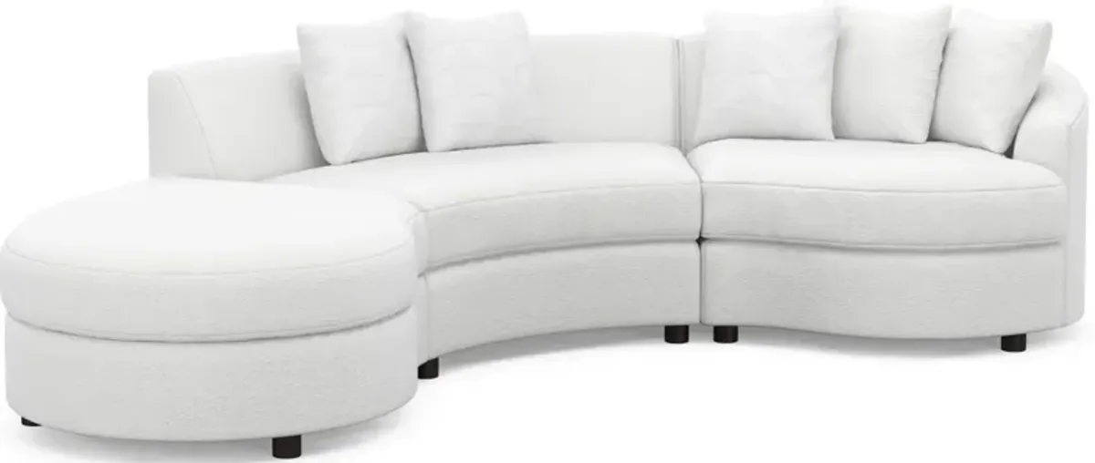 Allegra 3-Piece Sectional with Left-Facing Chaise - Lovie Chalk